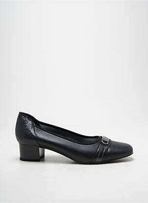 Pantofi cu toc țesătură satinată toc de 4 la 6 cm negru ARTIKA SOFT femeie