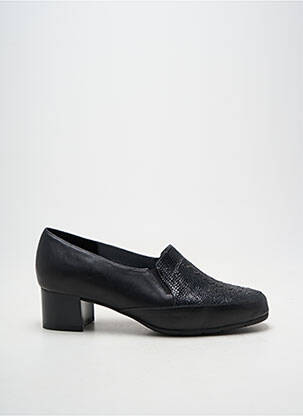 Mocasini țesătură satinată toc de 4 la 6 cm negru ARTIKA SOFT femeie