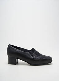 Mocasini țesătură satinată toc de 4 la 6 cm negru ARTIKA SOFT femeie
