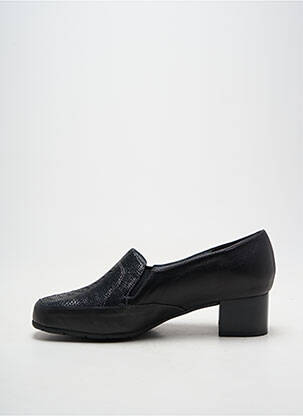 Mocasini țesătură satinată toc de 4 la 6 cm negru ARTIKA SOFT femeie