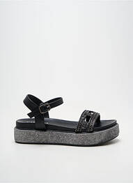 Sandale/pantofi decupați țesătură satinată toc de 4 la 6 cm negru CAFE NOIR femeie