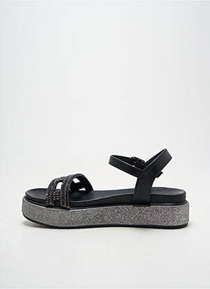 Sandale/pantofi decupați țesătură satinată toc de 4 la 6 cm negru CAFE NOIR femeie