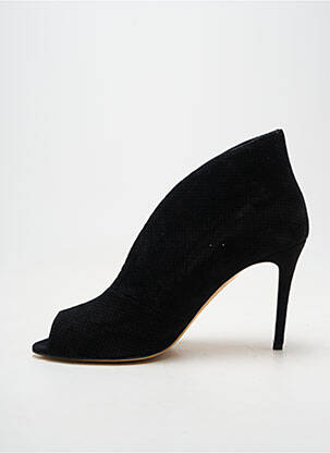 Pantofi cu toc talpă exterioară din piele toc de 7 la 9 cm negru GIANCARLO femeie