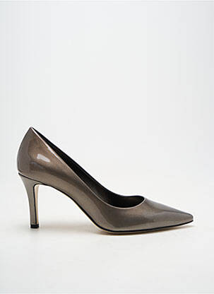 Pantofi cu toc material neted toc de 7 la 9 cm argintiu GIANCARLO femeie