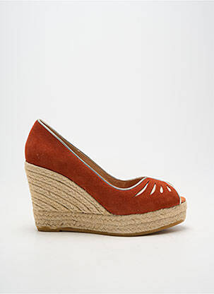 Espadrile vârf deschis toc de 7 la 9 cm portocalie KANNA femeie