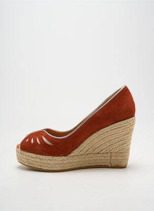 Espadrile vârf deschis toc de 7 la 9 cm portocalie KANNA femeie