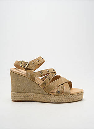 Espadrile închidere cu buclă(e) toc de 7 la 9 cm auriu MKD femeie