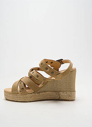Espadrile închidere cu buclă(e) toc de 7 la 9 cm auriu MKD femeie