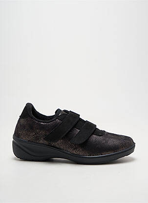 Adidași țesătură satinată toc de 4 la 6 cm negru ALFONSO femeie