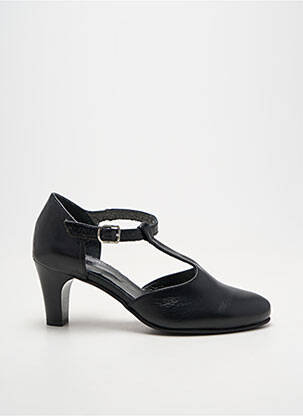 Pantofi cu toc țesătură satinată toc de 7 la 9 cm negru INEA femeie