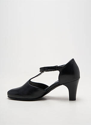 Pantofi cu toc țesătură satinată toc de 7 la 9 cm negru INEA femeie