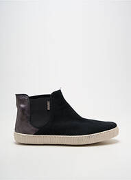 Botine/ghete țesătură satinată toc plat până la 3 cm negru VICTORIA femeie