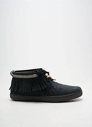 Botine/ghete vârf rotund toc plat până la 3 cm negru VICTORIA femeie