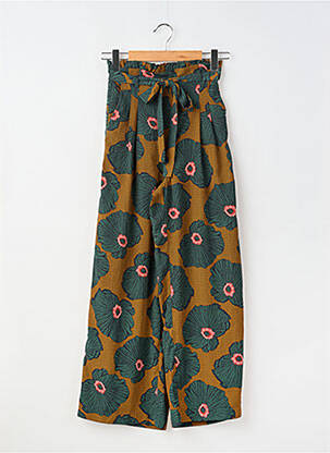 Pantalon larg țesătură poplin mărime normală verde SKIES ARE BLUE femeie