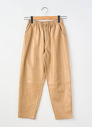 Pantalon drept croială dreaptă talie elastică bej ZARA fată