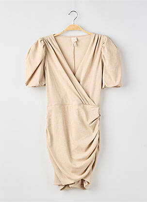 Rochie scurtă mâneci scurte mâneci scurte bej H&M femeie