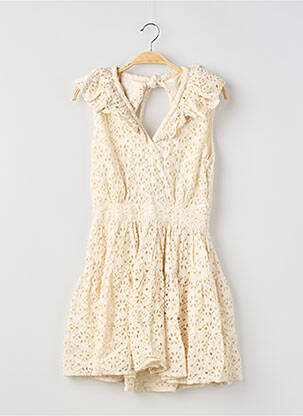 Rochie scurtă mâneci scurte mâneci scurte bej STELLA & SUZIE femeie