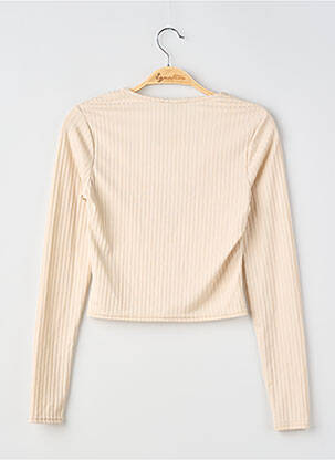 Top elasticitate mâneci lungi bej ASOS femeie