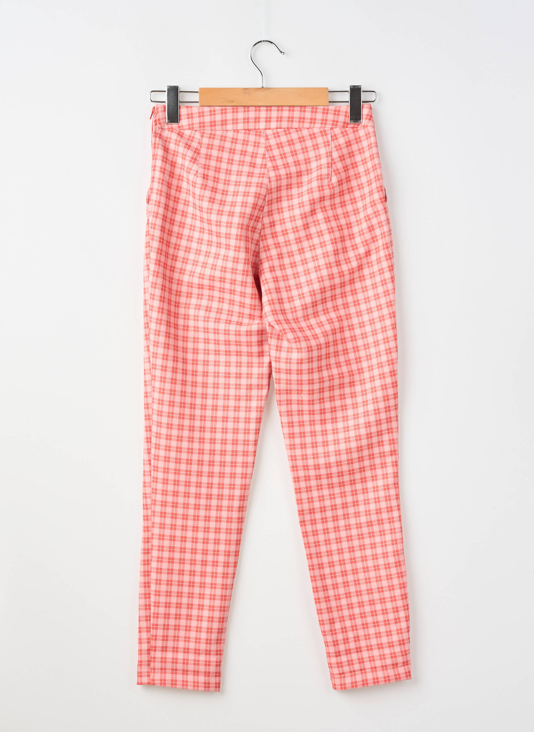Pantalon slim țesătură poplin mărime normală roz LOAVIES femeie