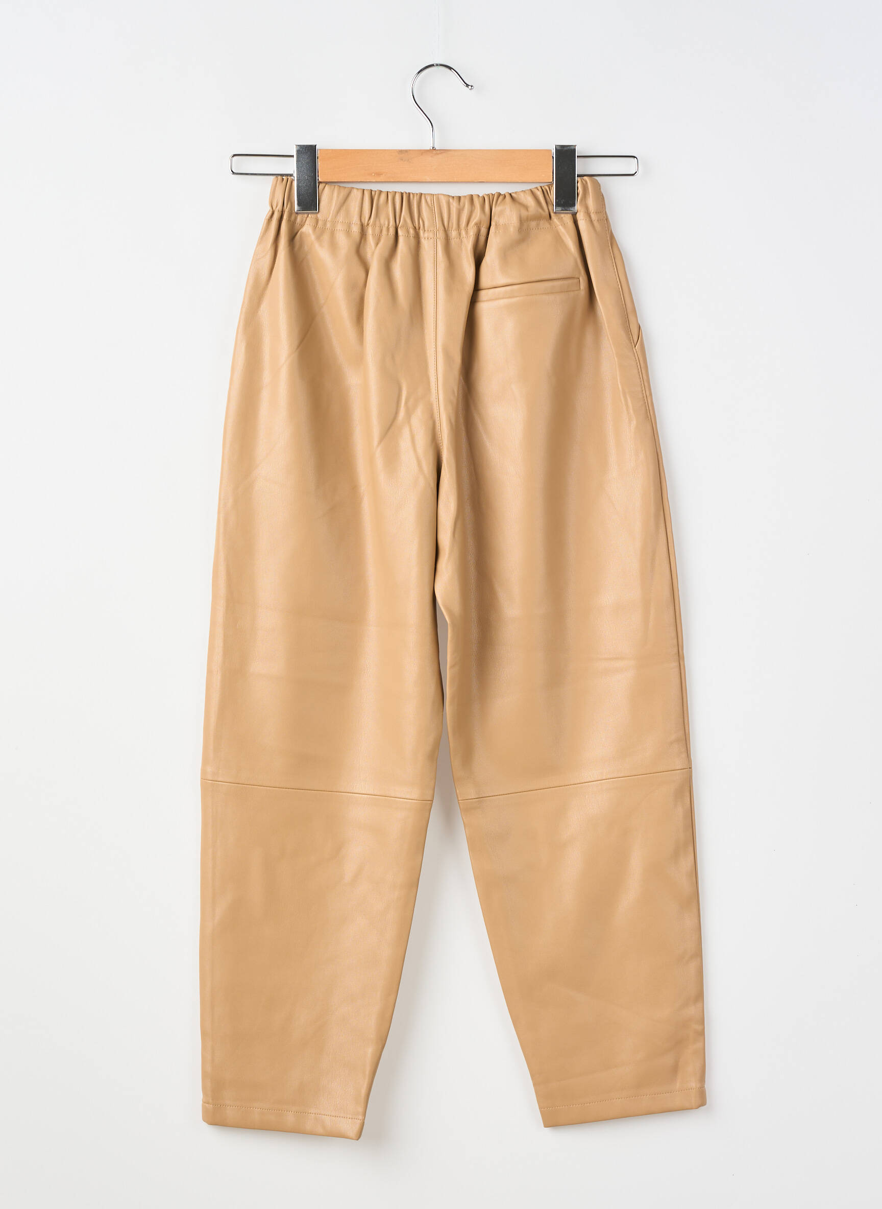 Pantalon drept croială dreaptă talie elastică bej ZARA fată