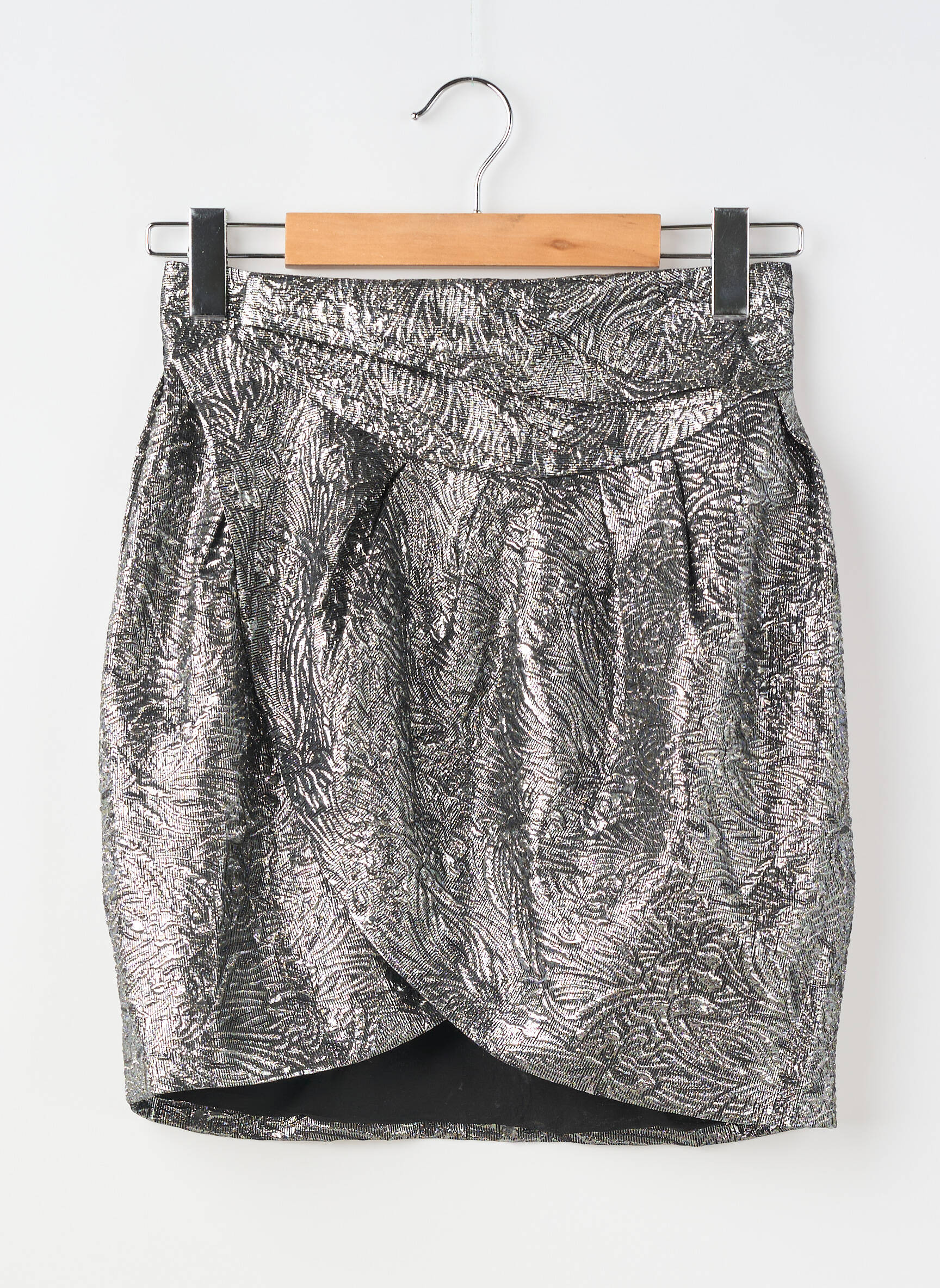 Fustă scurtă căptușeală argintiu H&M X ISABEL MARANT femeie