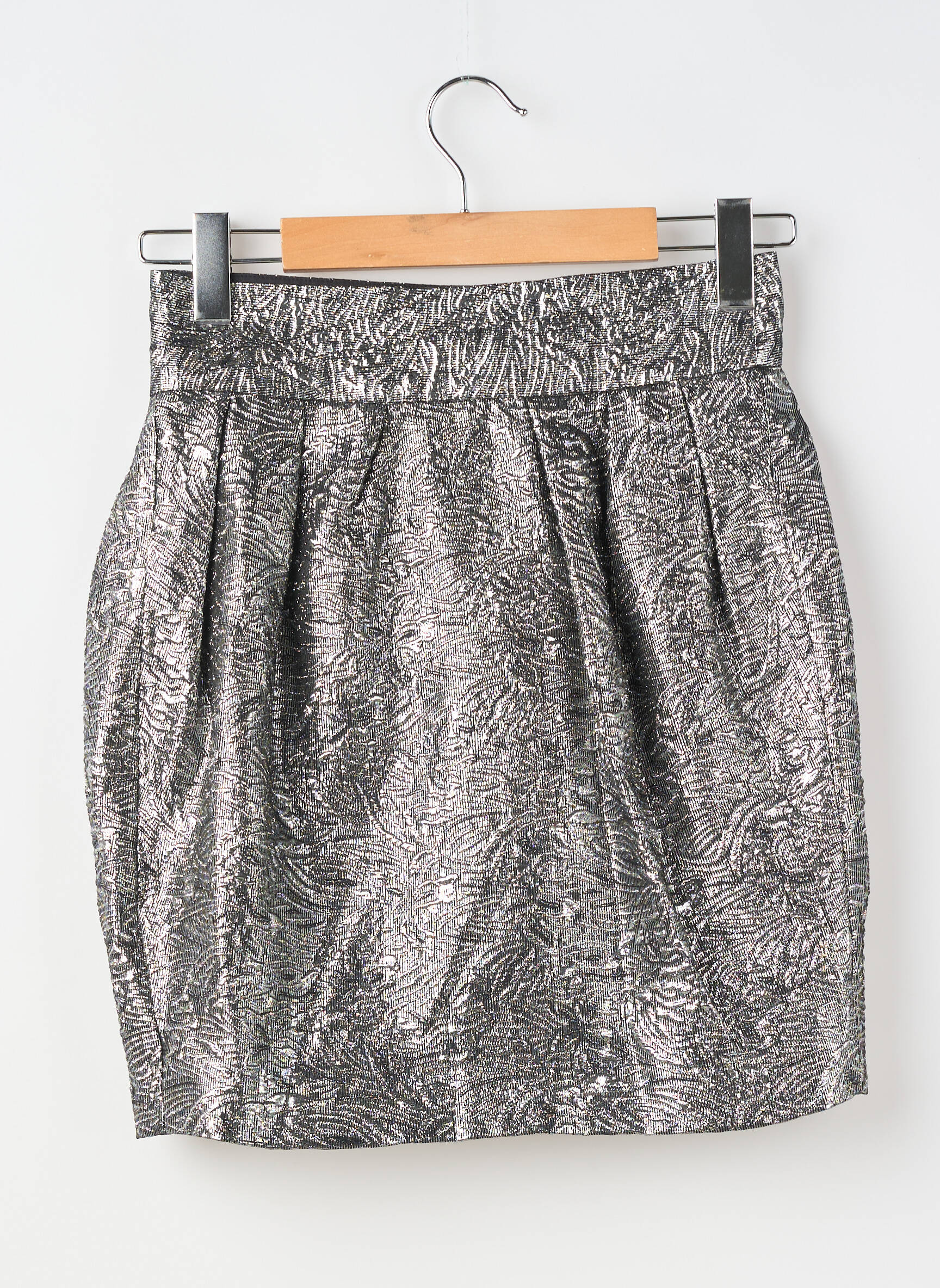 Fustă scurtă căptușeală argintiu H&M X ISABEL MARANT femeie