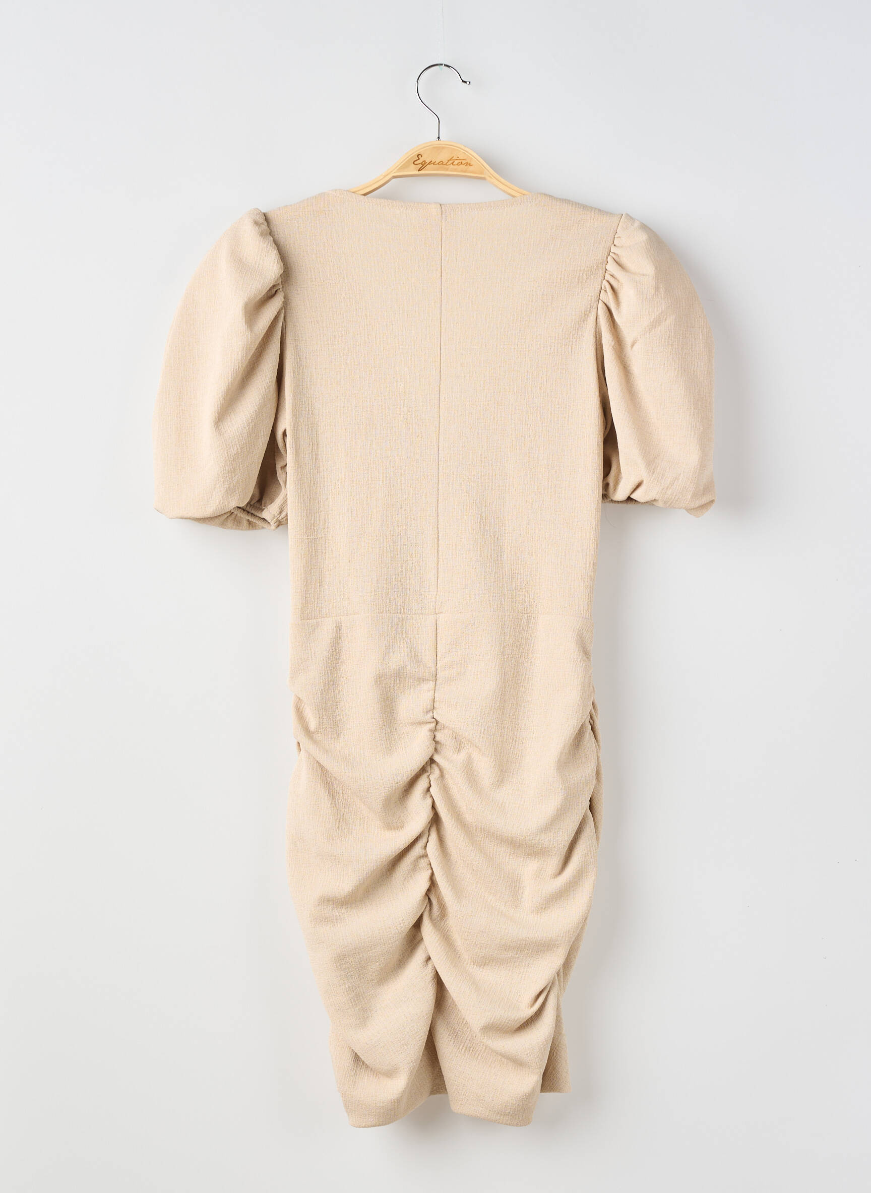 Rochie scurtă mâneci scurte mâneci scurte bej H&M femeie
