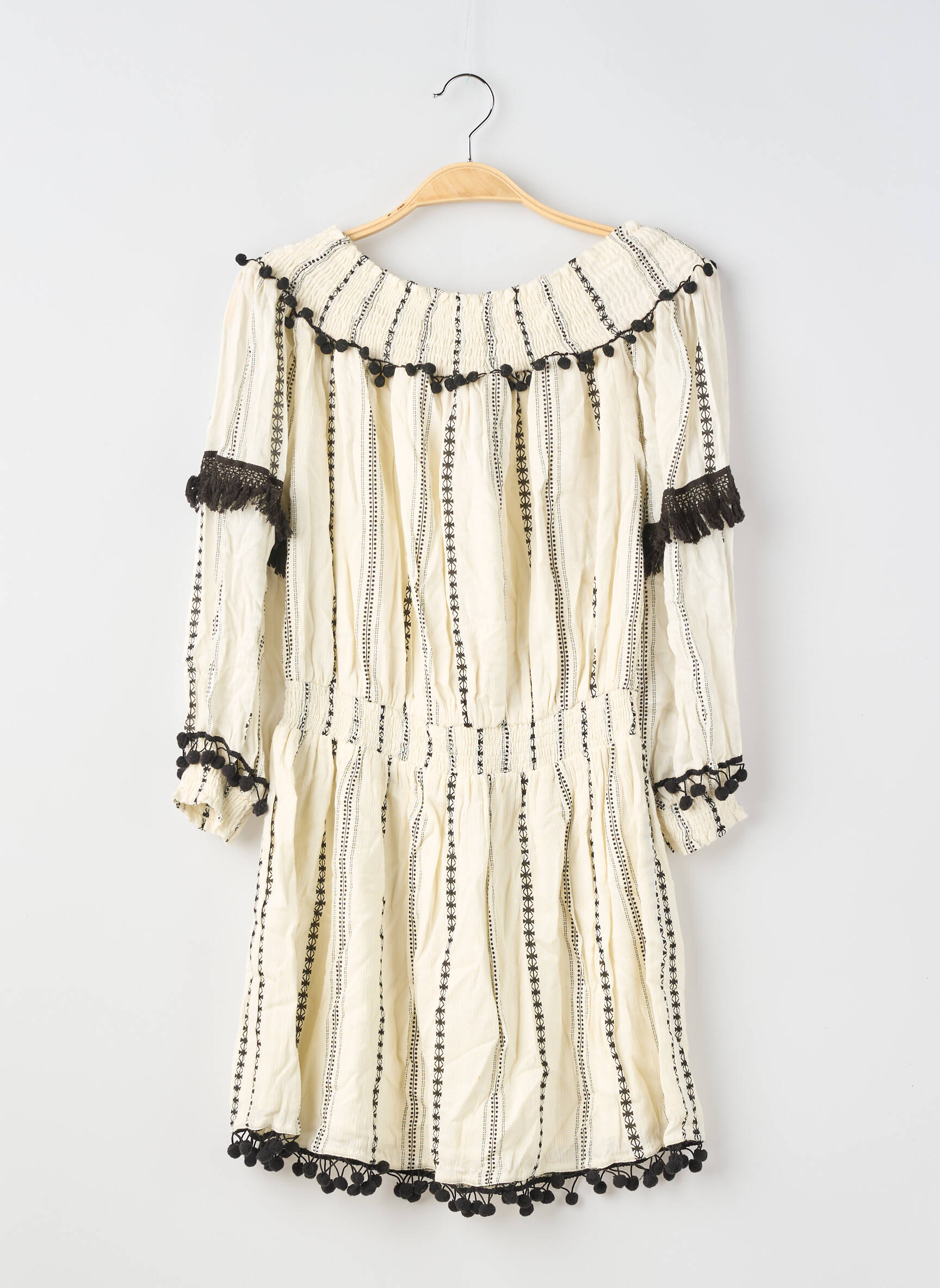 Rochie scurtă mâneci lungi mâneci lungi bej TULAROSA femeie