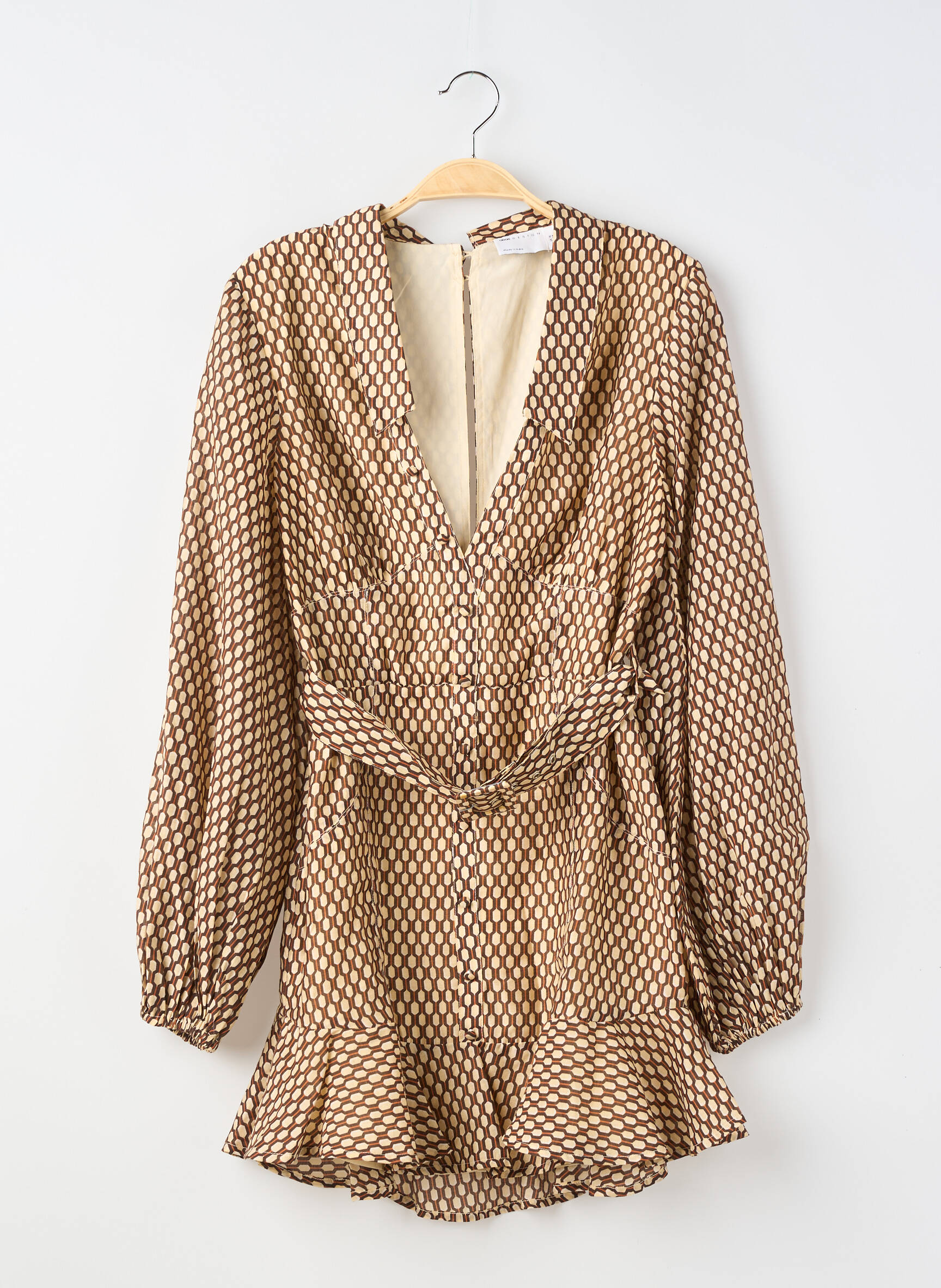 Rochie scurtă mâneci lungi mâneci lungi maro ASOS femeie