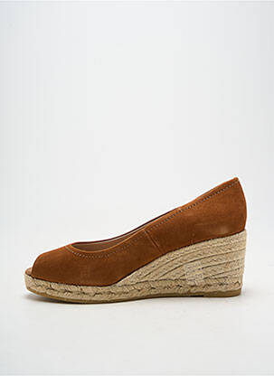 Espadrile vârf deschis toc de 7 la 9 cm maro KANNA femeie