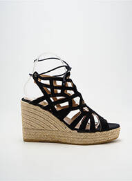 Espadrile închidere cu șireturi toc de 7 la 9 cm negru KANNA femeie