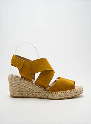 Espadrile vârf deschis toc de 7 la 9 cm galben KANNA femeie
