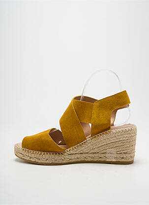 Espadrile vârf deschis toc de 7 la 9 cm galben KANNA femeie