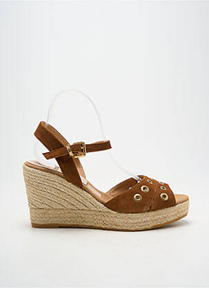 Espadrile închidere cu buclă(e) toc de 7 la 9 cm maro KANNA femeie