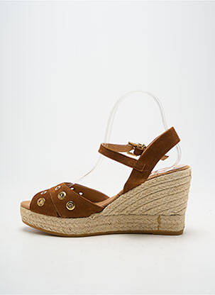 Espadrile închidere cu buclă(e) toc de 7 la 9 cm maro KANNA femeie