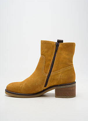 Botine/ghete vârf rotund toc de 4 la 6 cm galben MKD femeie