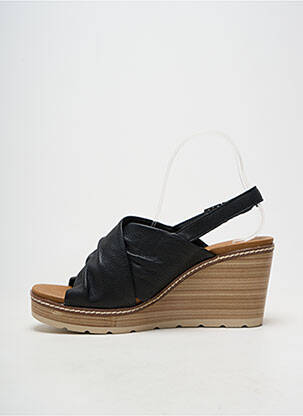 Sandale/pantofi decupați toc platformă toc de 7 la 9 cm negru CARMELA femeie