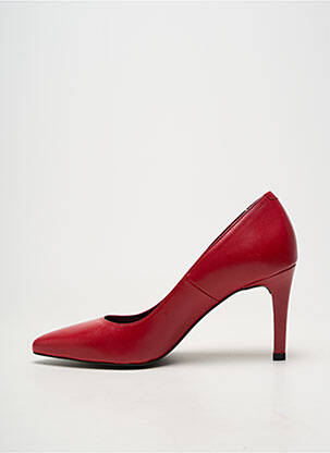 Pantofi cu toc material neted toc de 7 la 9 cm roșu LOLLIPOPS femeie