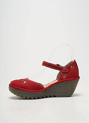 Sandale/pantofi decupați material neted toc de 4 la 6 cm roșu FLY LONDON femeie
