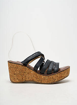 Mulete/saboți material neted toc de 7 la 9 cm negru FLY LONDON femeie