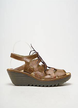 Sandale/pantofi decupați toc platformă toc de 4 la 6 cm maro FLY LONDON femeie