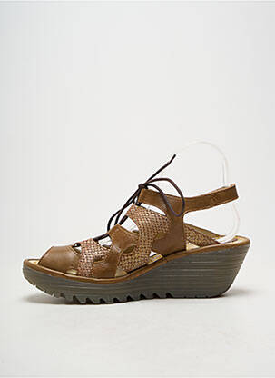 Sandale/pantofi decupați toc platformă toc de 4 la 6 cm maro FLY LONDON femeie