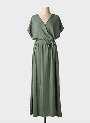 Rochie lungă mâneci scurte mâneci scurte verde GRACE & MILA femeie