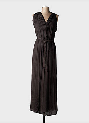 Rochie lungă fără mâneci fără mâneci maro GRACE & MILA femeie