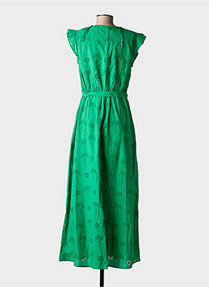 Rochie lungă mâneci scurte mâneci scurte verde C'EST BEAU LA VIE femeie
