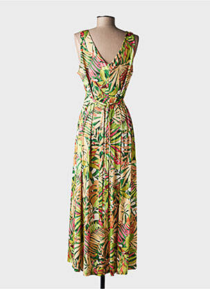 Rochie lungă imprimeu fantezie fără mâneci verde GENUINE femeie