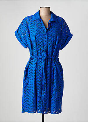 Rochie midi mâneci scurte mâneci scurte albastru FREEMAN T.PORTER femeie