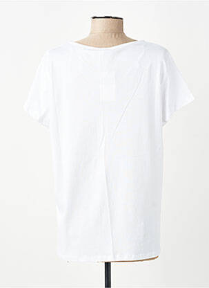 Tricou serigrafie mâneci scurte alb C'EST BEAU LA VIE femeie