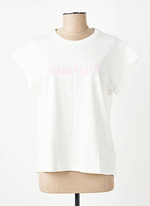 Tricou croială dreaptă mâneci scurte alb GRACE & MILA femeie
