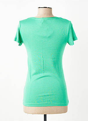 Tricou guler în v mâneci scurte verde C'EST BEAU LA VIE femeie